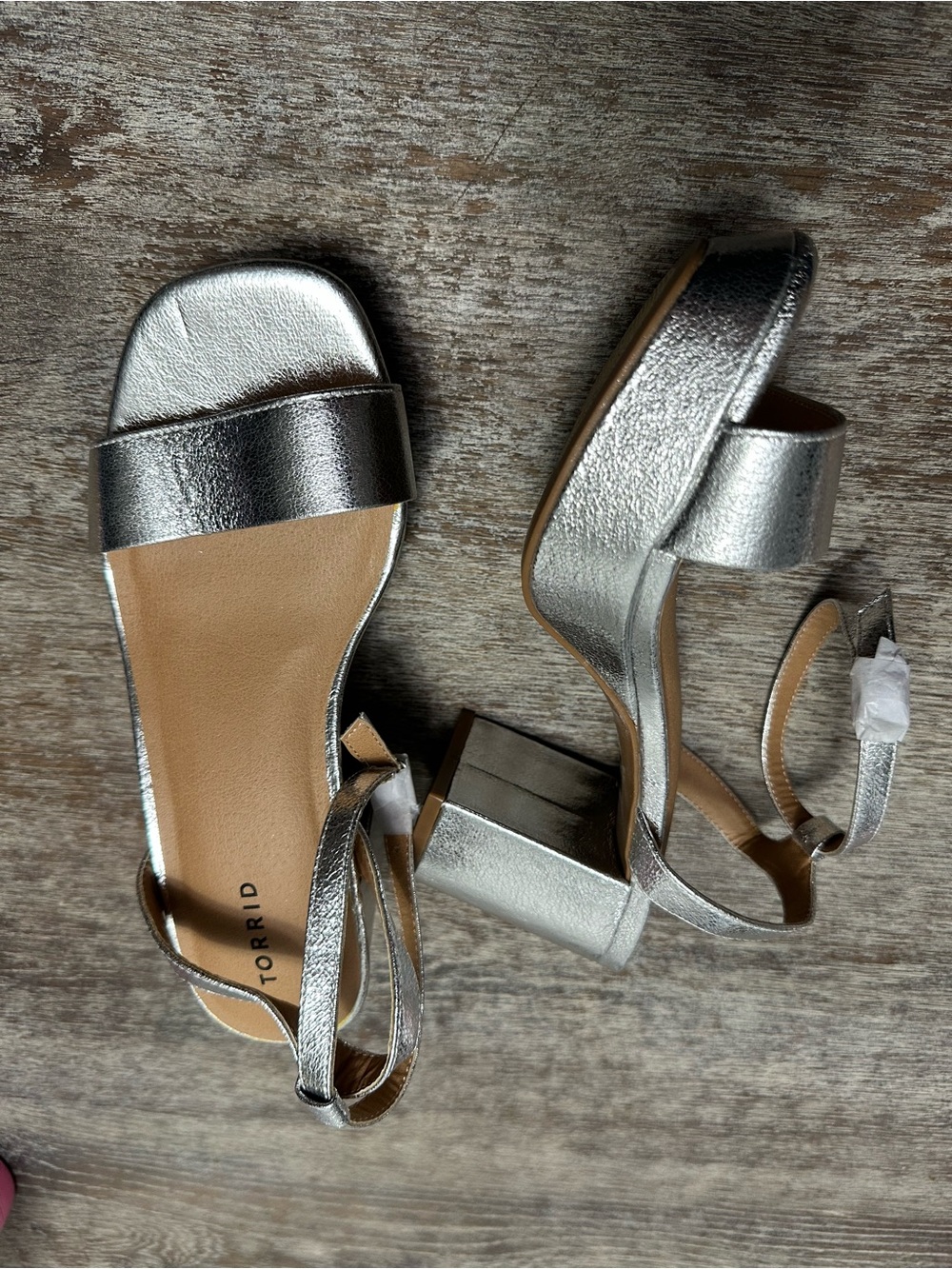 torrid NEW Metallic Silver Block Heel Sandals
